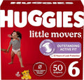 Huggies Size 6 Diapers, Little Movers Baby Diapers, Size 6 (35+ lbs), 50 Count (2 packs of 25), Packaging May Vary