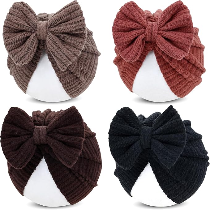 Cinaci 4 Pieces Baby Girls Turban Hats by Cinaci