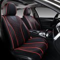 Doogo Front Car Seat Covers, Seat Covers 2 Piece, Automotive Seat Covers, Universal Leather Seat Cushions, Black Driver Seat Protectors for Most Cars Trucks SUV (Black&Red Line,Front Pair)