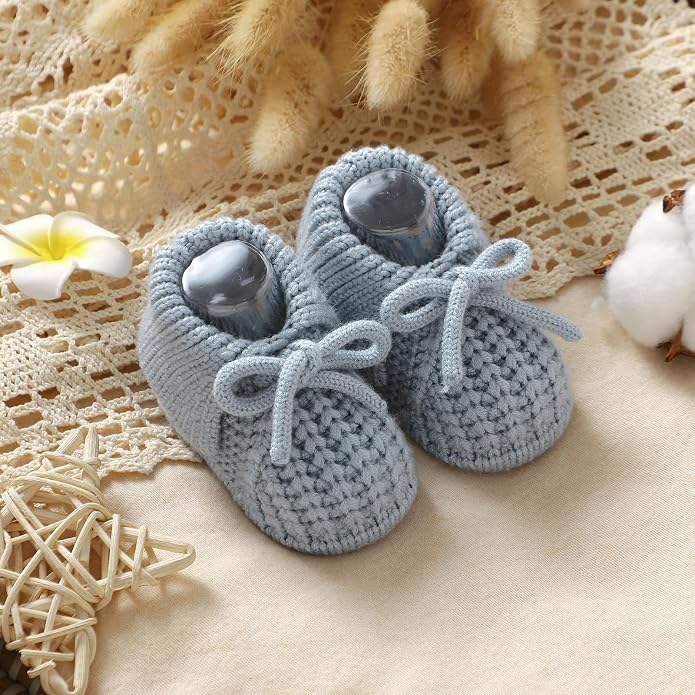 Baby Booties Newborn Boys Girls First Walkers Knit Infant Sock Shoes - Image 7