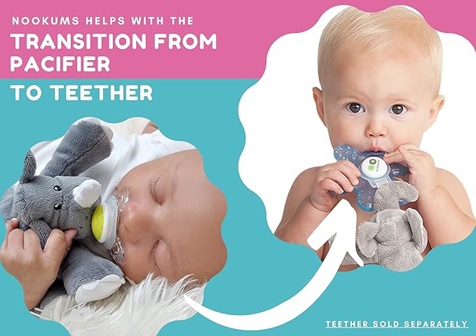 Nookums Paci-Plushies Buddies - Cow Pacifier Holder - Adapts to Name Brand Pacifiers, Suitable for All Ages, Plush Toy Includes Detachable Pacifier