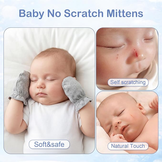 Pro Goleem Newborn Baby Mittens 100% Cotton No Scratch Soft Breathable Gloves - Image 3