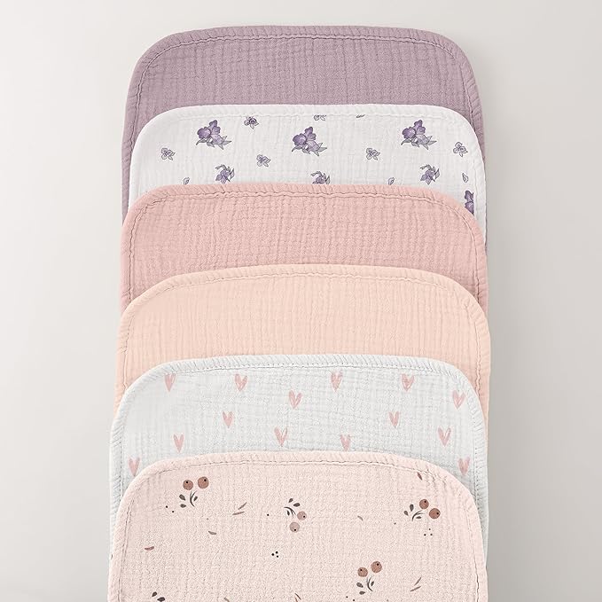 Bearmoss Muslin Burp Cloths, 100% Cotton Baby Burping Clothes, Large Extra Soft - Image 3