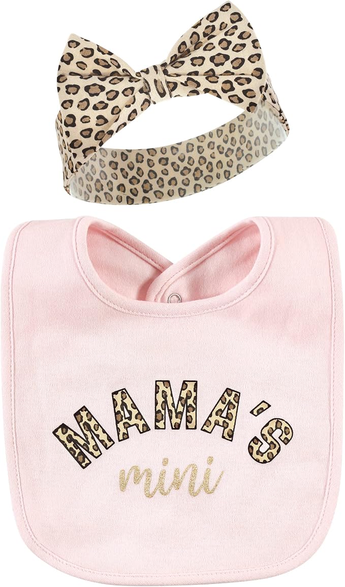Hudson Baby Unisex Baby Cotton Bib and Headband Set - Image 3