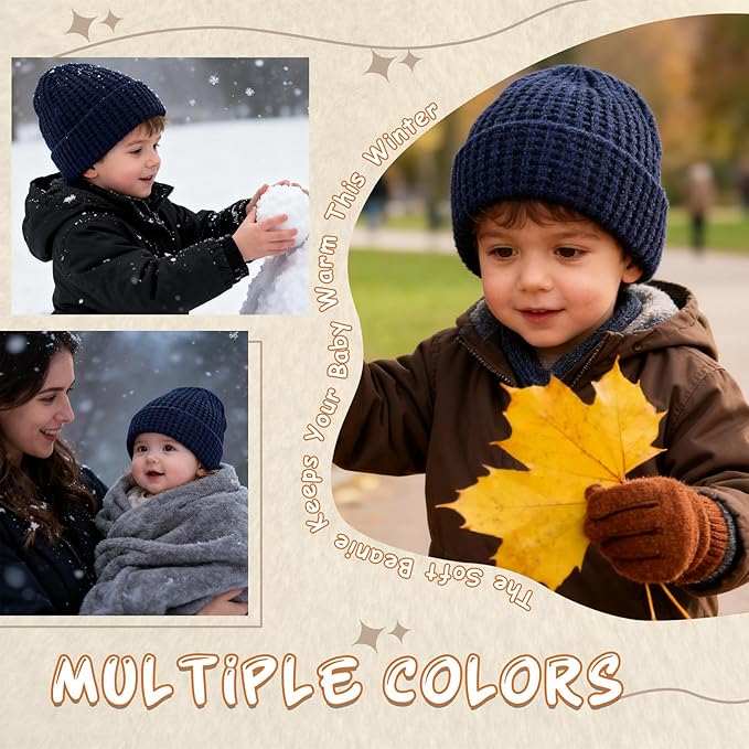 Toddler Beanie Baby Beanies for Kids Boys Winter Hat Girl Cute Kintted Beanie Hats for Kids Soft Warm Hat