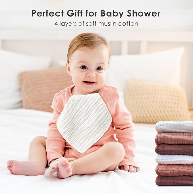 Sunny zzzZZ Baby Muslin Washcloths -100% Cotton Muslin Soft Baby Bath Wash - Image 6