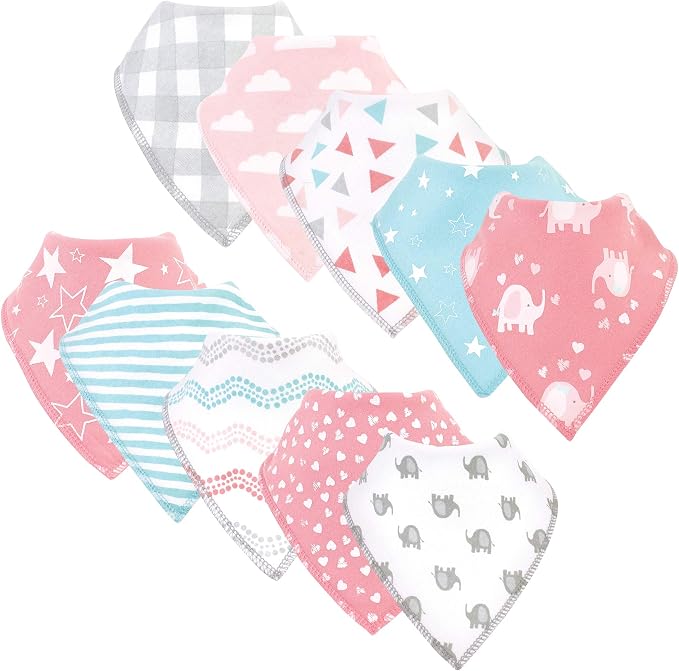 Luvable Friends Unisex Baby Cotton Bandana Bibs by Luvable+Friends