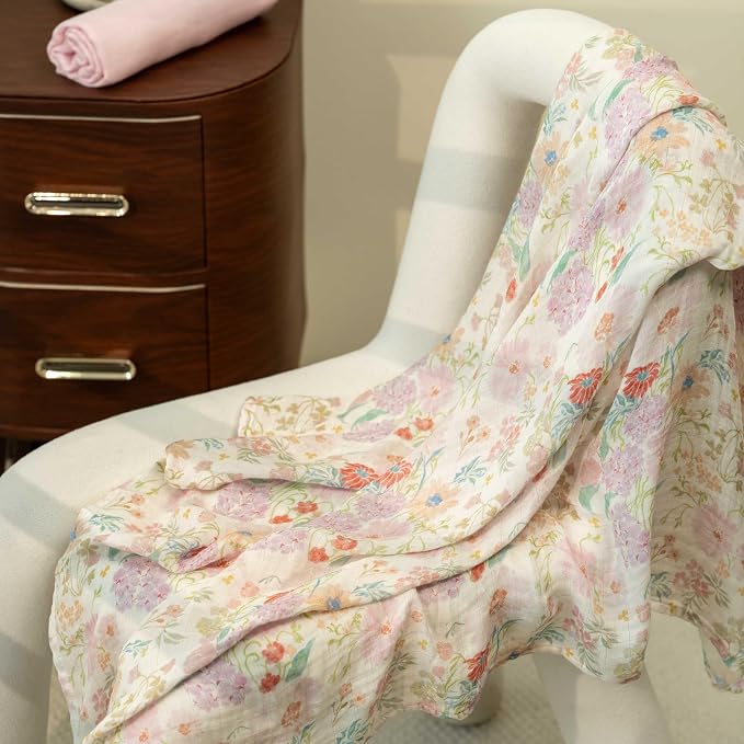 GLLQUEN BABY Muslin Swaddle Blankets 2Pk Receiving Blanket Large 35" x 40" | - Image 9