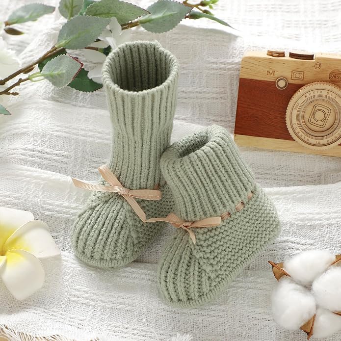 mimixiong Baby Booties Newborn Infant Sock Shoes | Hand Knitting Crochet Boy - Image 4