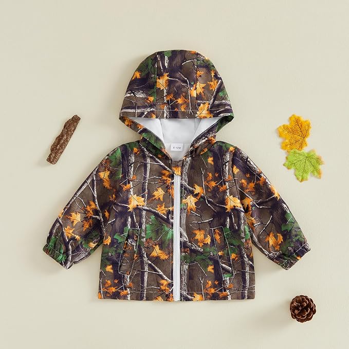 Toddler Baby Boy Lightweight Hooded Jacket Excavator Coat Outwear | Truck Print - Image 5