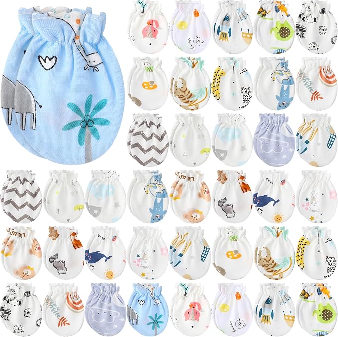 Geyoga 40 Pairs Newborn Baby No Scratch Mittens | Newborn Infant Toddler Mittens by Geyoga