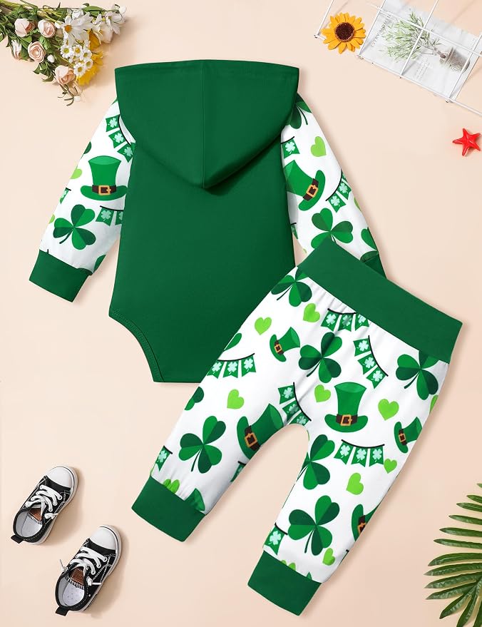 Fommy Newborn Baby Boy Clothes Plaid Letter Print Long Sleeve Hoodies + Long - Image 6