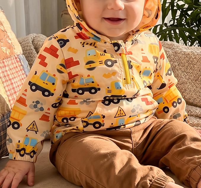 Toddler Windbreaker Jacket Baby Girl Hooded Zip Up Sweatshirt Winter Jacket - Image 3