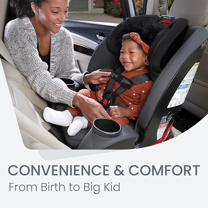 Britax One4Life Convertible Car Seat, 10 Years of Use from 5 to 120 Pounds, Converts from Rear-Facing Infant Car Seat to Forward-Facing Booster Seat, Machine-Washable Fabric, Onyx Stone