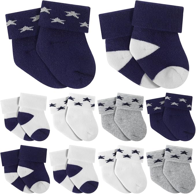 Twistover 10 Pairs Preemie Cotton Turn Cuff Socks by Twistover