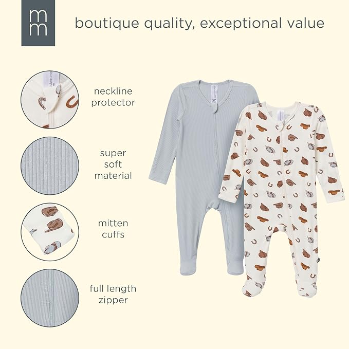 Modern Moments by Gerber Baby Viscose 2-Pack Sleep 'N Play w/ Mitten Cuffs - Image 7