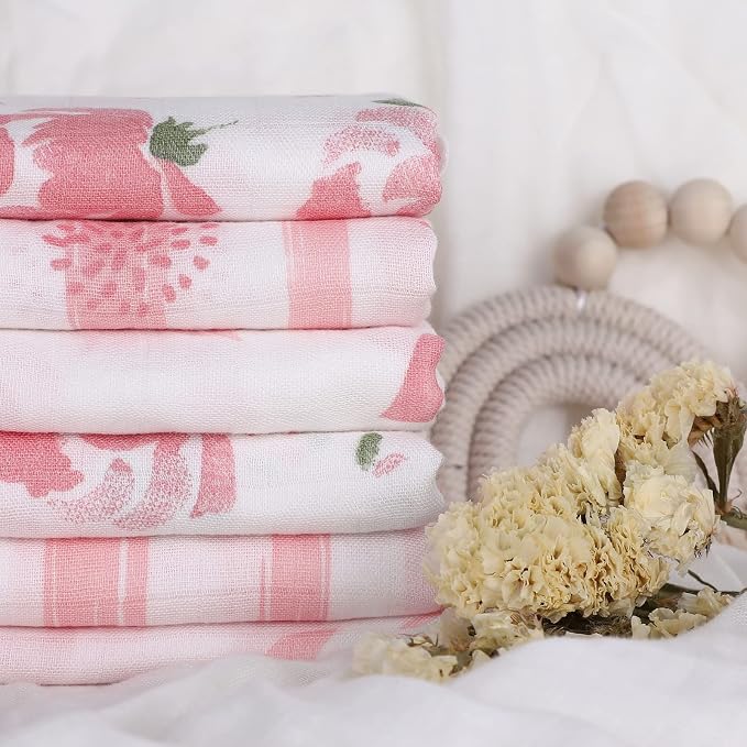 GLLQUEN BABY Receiving Blankets Girl Muslin Swaddle Blankets - Image 8