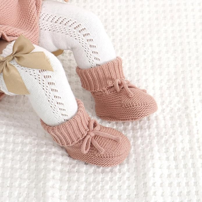 Hadetoto Baby Booties Cotton Newborn Boys Girls Shoes Knit Socks | Cozy Warm - Image 4