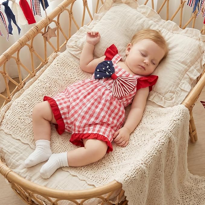 Little Girl Romper Toddler Overalls Summer Bow Jumpsuit Boho Outfit 6M-5T - Image 4
