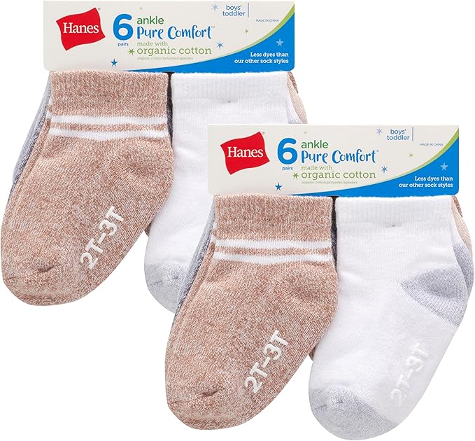 Hanes Toddler Ankle and Low Cut Socks, Pure Comfort Socks - Image 3