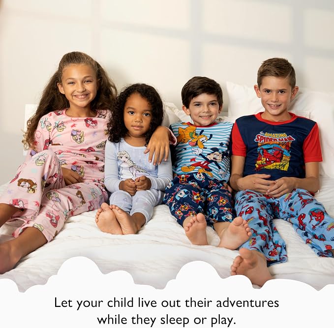 Disney Boys' 4-Piece Snug-fit Cotton Matching Comfortable Pajama Set, Soft & - Image 3