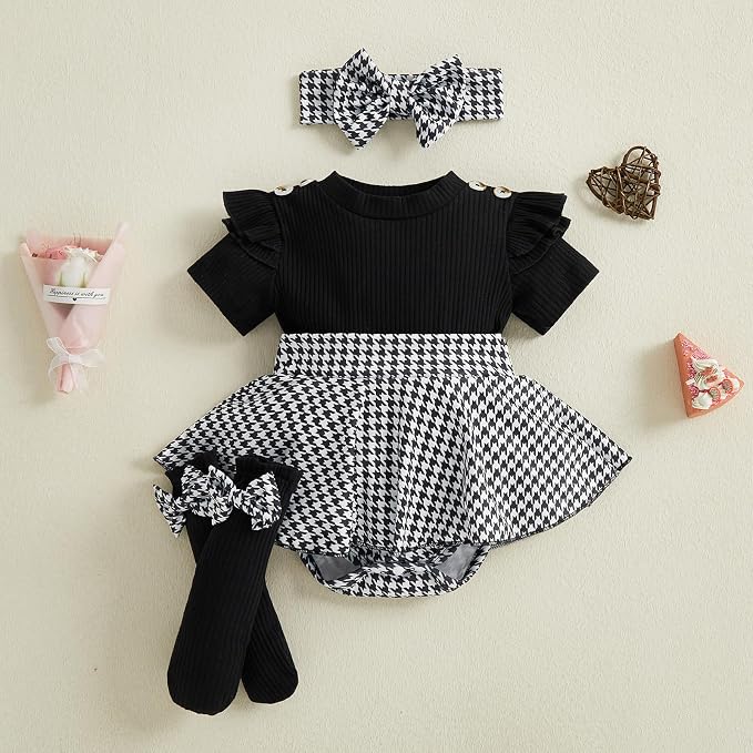 Giraropa Newborn Baby Girl Clothes Smocked Bubble Romper Dress + Socks + - Image 7