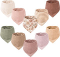Konssy 10 Pack Baby Muslin Bandana Bibs by Konssy