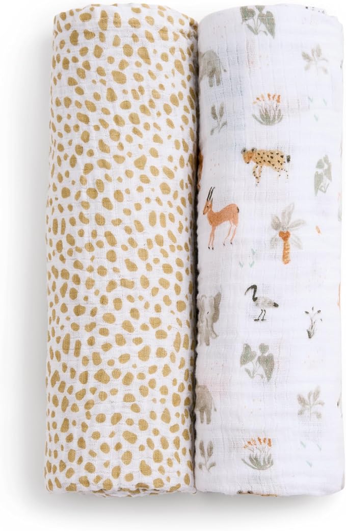 aden + anais Essentials Cotton Muslin Swaddle, Breathable Baby Blanket by adenanais