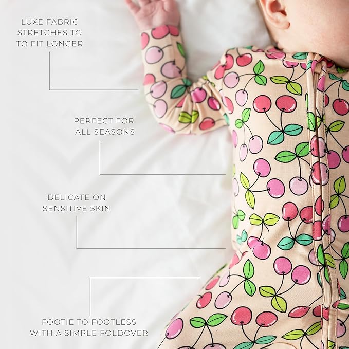 Posh Peanut Convertible Baby Sleepers - Girls Footless Baby Pajamas with 2 Way Zipper for Easy Diaper Changes