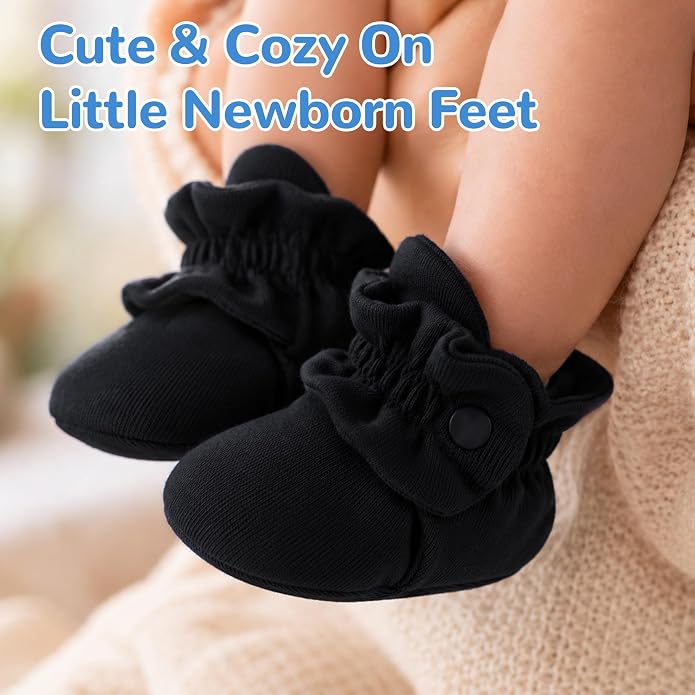 Pro Goleem Unisex Cotton Baby Booties, Warm Cozy Stay-On Baby Slippers - Image 2