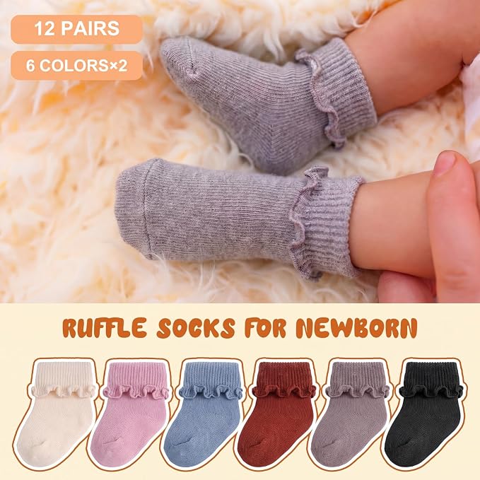 Toulite 12 Pair Preemie Newborn Baby Socks - Image 2
