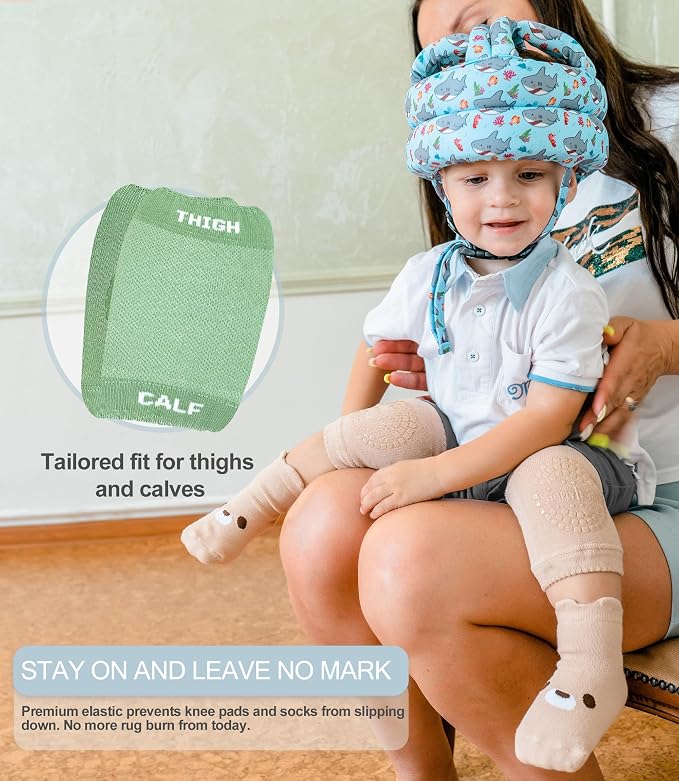 Simply Kids Anti-Slip Baby Knee Pads and Socks Set - Image 3