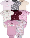 Gerber Baby Girls' 8-pack Short Sleeve Onesies Bodysuits by Gerber