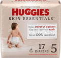 Huggies Size 5 Diapers, Skin Essentials Baby Diapers, Size 5 (27+ lbs), 17 Count, Packaging May Vary