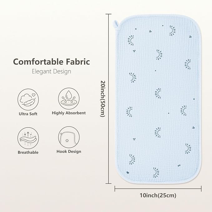 Susurration Muslin Burp Cloths, Soft Baby Burping Cloths - Image 2