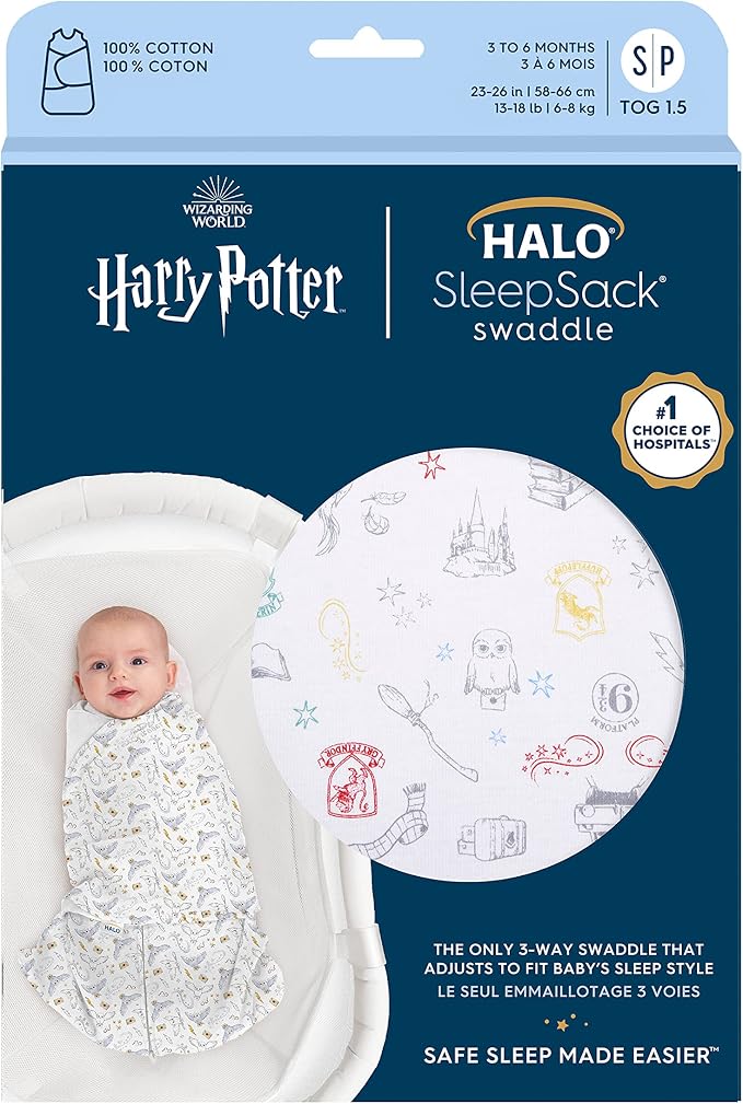 HALO Harry Potter 100% Cotton Sleepsack Swaddle, 3-Way Adjustable Wearable - Image 2