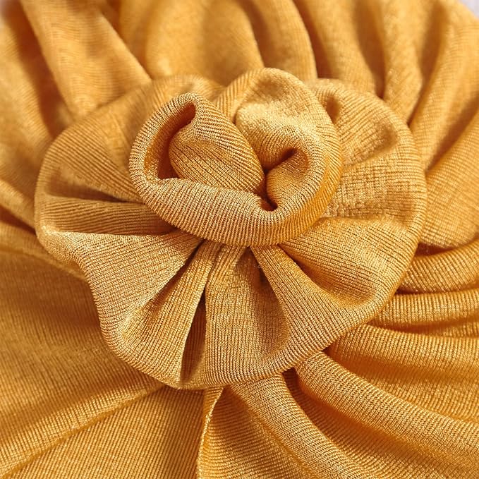 DRESHOW BQUBO 5 Pieces Newborn Baby Turban Hats Bow Baby Infant Beanie - Image 4