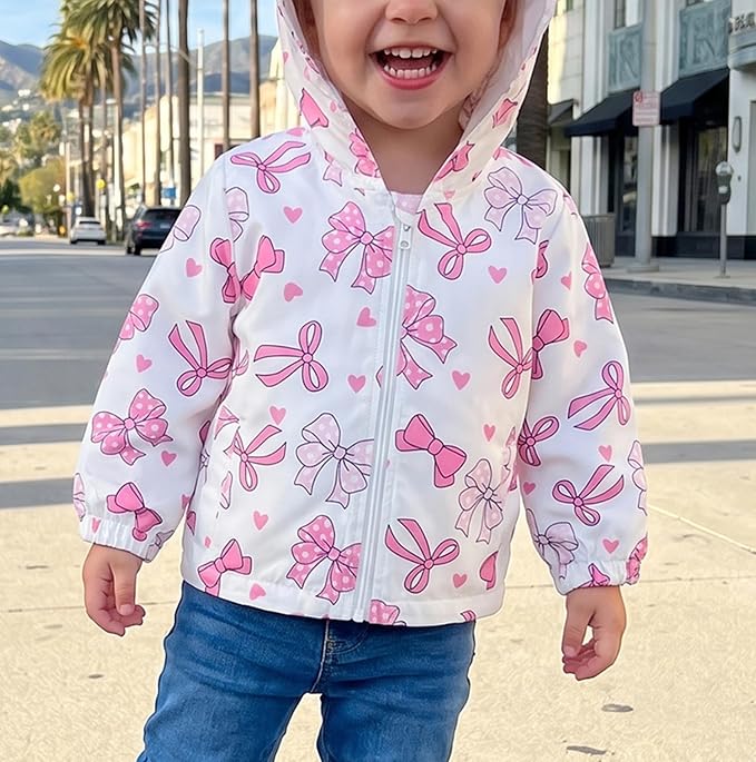 Toddler Windbreaker Jacket Baby Girl Hooded Zip Up Sweatshirt Winter Jacket - Image 2