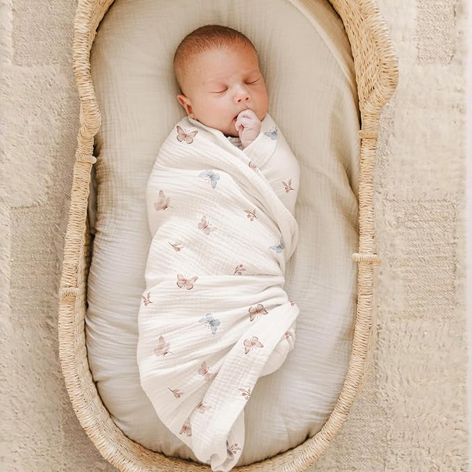 Konssy Muslin Swaddle Blankets, 100% Cotton Receiving Blankets, Soft & - Image 3