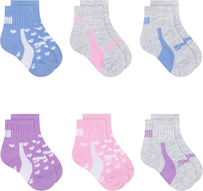 PUMA Unisex Baby 6-pack Infant Anklet Socks, Extra Cushion & Comfort-toe by PUMA