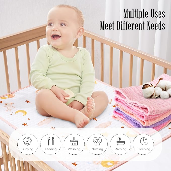 12 Pack Muslin Burp Cloths - Image 4