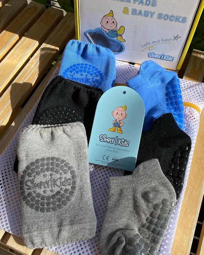 Simply Kids Anti-Slip Baby Knee Pads and Socks Set - Image 7