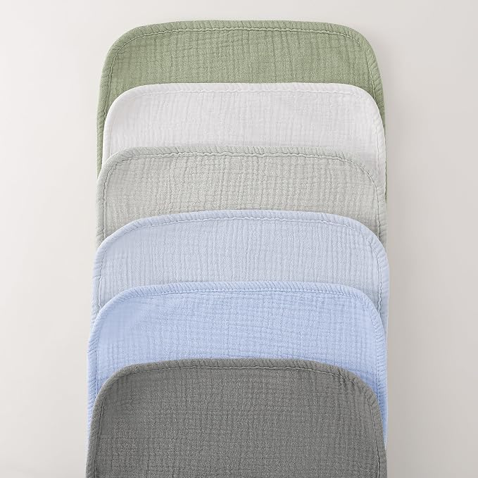 Bearmoss Muslin Burp Cloths, 100% Cotton Baby Burping Clothes, Large Extra Soft - Image 3