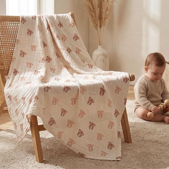 Muslin Swaddle Blankets for Newborn, Cotton Receiving Blanket | 4 Pack 100% - Image 7