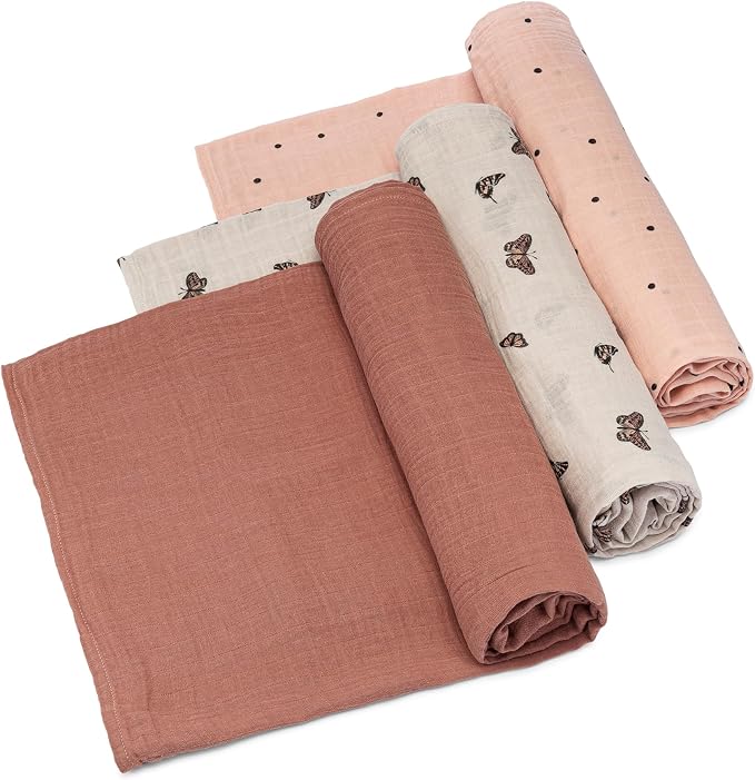 Parker Baby Co. Soft Muslin Baby Swaddle Blankets, 3 Pack by ParkerBabyCo