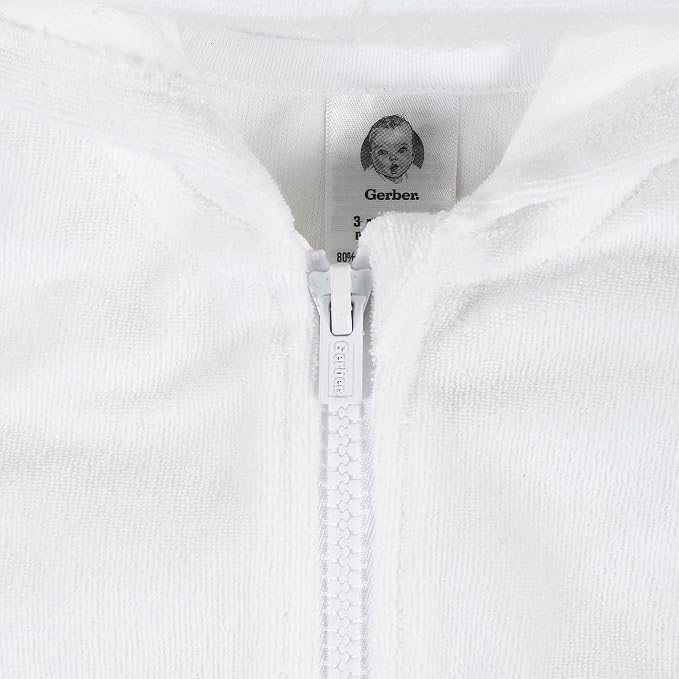Gerber Baby & Toddler Girls Zipper Hoodie Terry Swimsuit Cover Up - Image 3