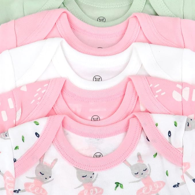 HonestBaby baby-girls 5-pack Short Sleeve Bodysuits One-piece 100% Organic - Image 5