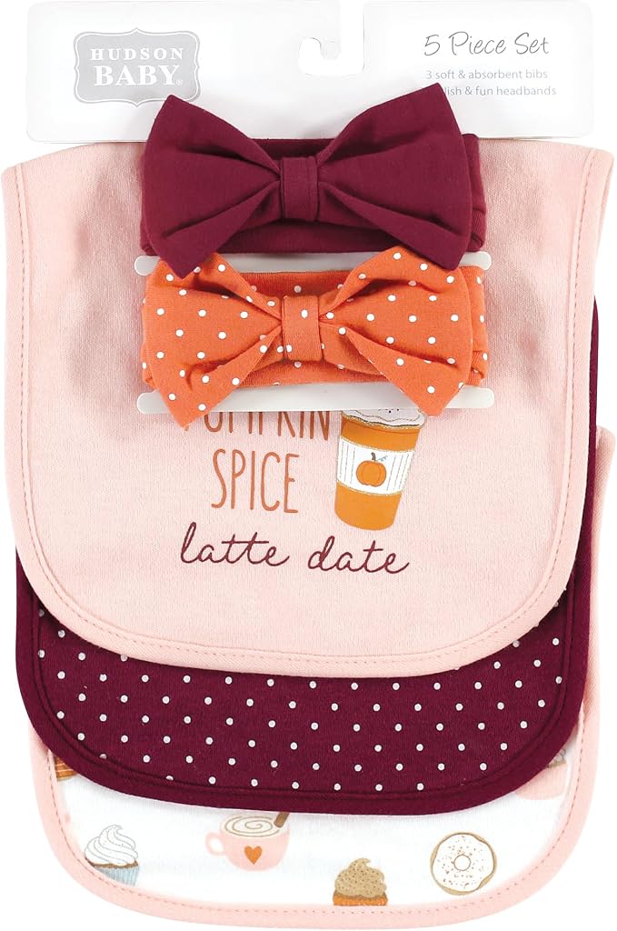 Hudson Baby Unisex Baby Cotton Bib and Headband Set - Image 2
