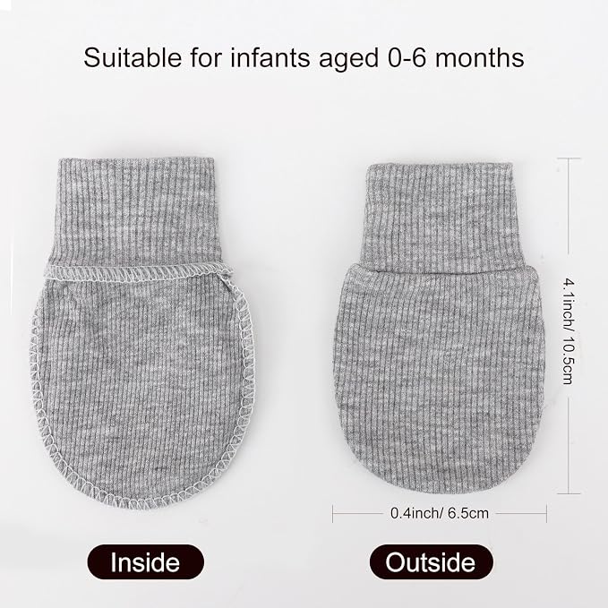 BQUBO 6 Pairs Newborn Baby Boys Girls Mittens 0-6 Months Unisex-Baby Infant - Image 6