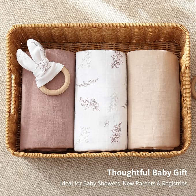 POMISO Muslin Swaddle Blankets for Boys & Girls, Newborn Receiving Blankets - Image 7